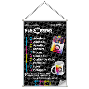 Banner de Papel Acadêmico Papel Matte 130g 90x120cm   Madeira e cordinha 