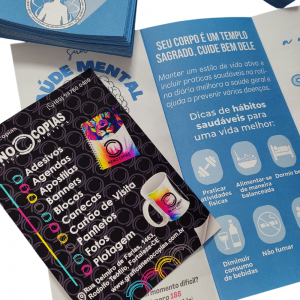 Folder Papel Sulfite 90g  4x4 (Frente e Verso Colorido)  2 Dobras 
